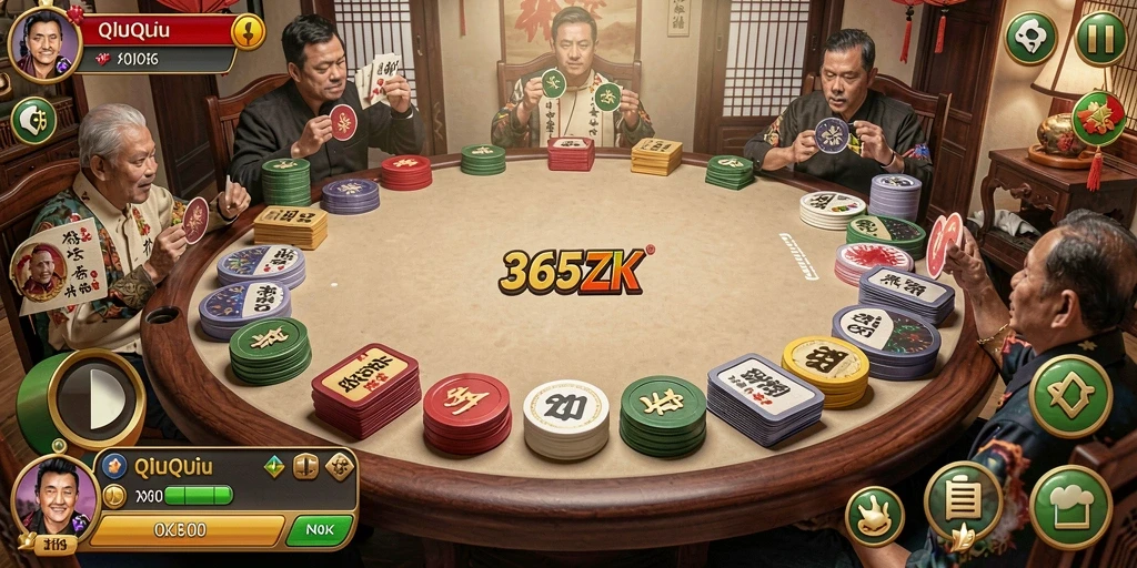 Tampilan gameplay QiuQiu yang seru dan interaktif.