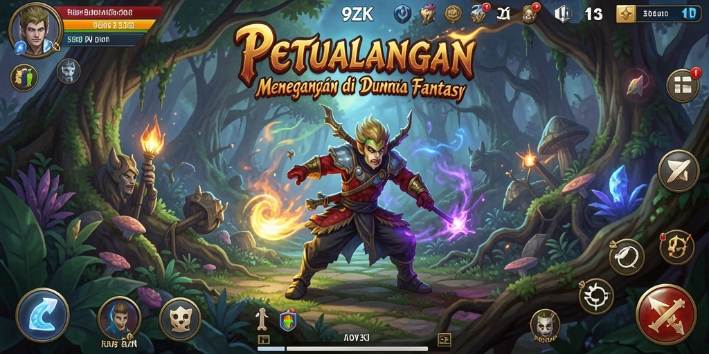 Tampilan gameplay seru 9ZK dengan eksplorasi dunia petualangan.