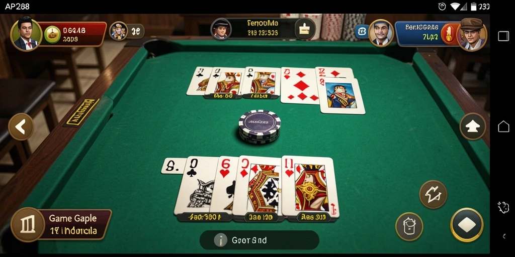 Gameplay kompetitif Gaple yang menyenangkan dan memikat.