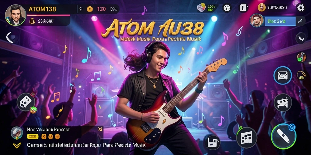 Tampilan seru gameplay ATOM138 dengan berbagai pilihan lagu.