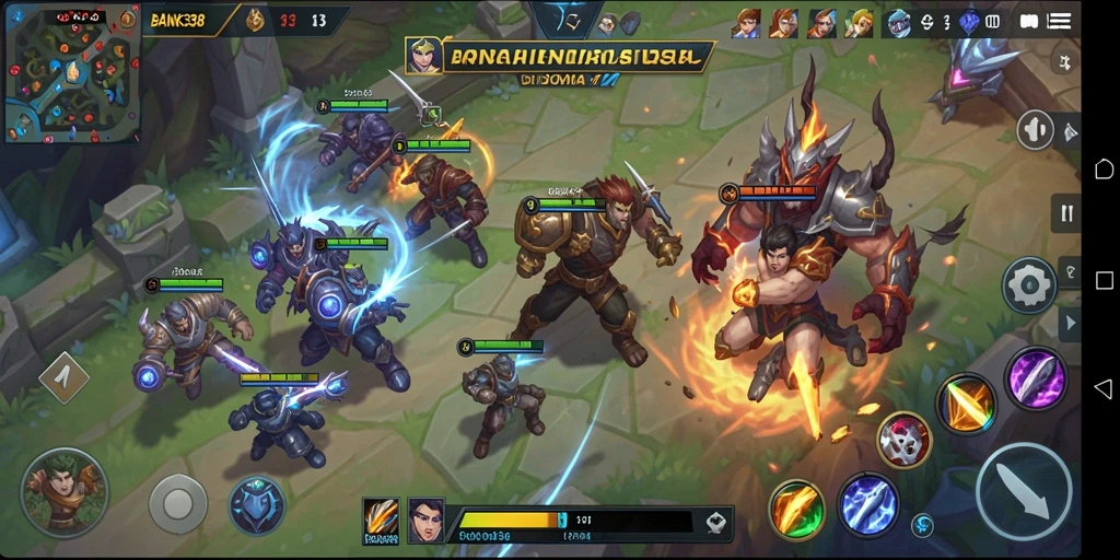 Tampilan gameplay epik BANK338 dengan karakter menonjol.