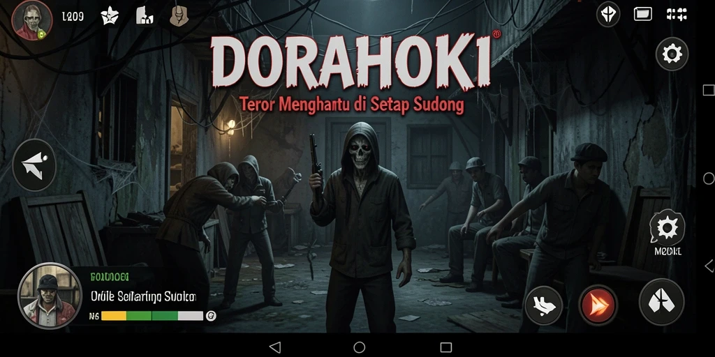Screenshot DORAHOKI menampilkan suasana gelap penuh ketegangan.