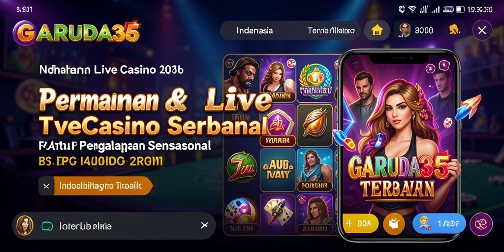 Tampilan gameplay Live Casino yang mendebarkan dari GARUDA365.