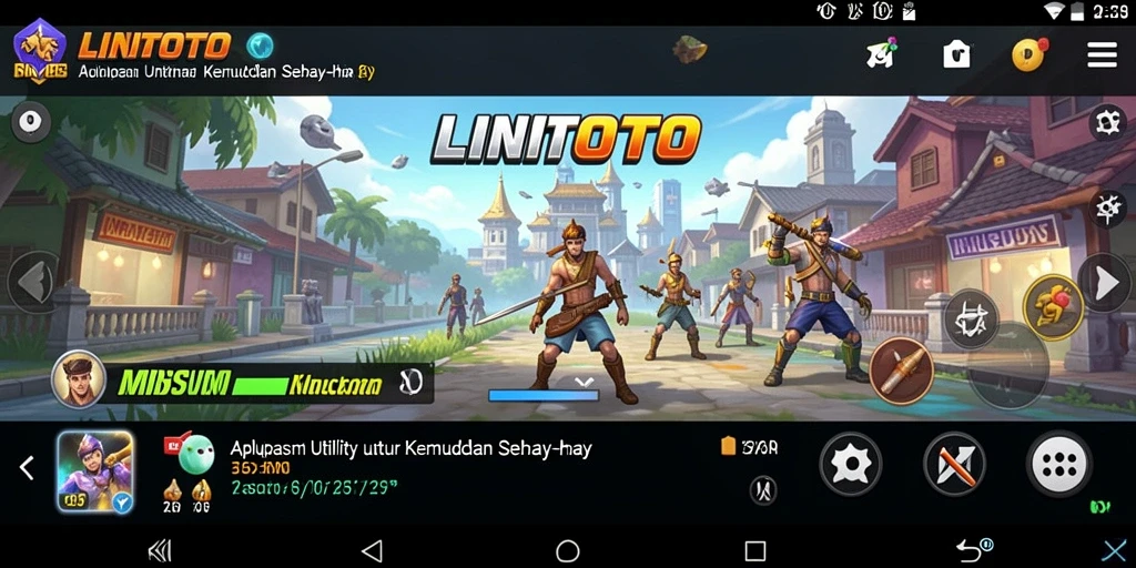 Tampilan utama LINITOTO yang menampilkan fitur-fitur Utility.