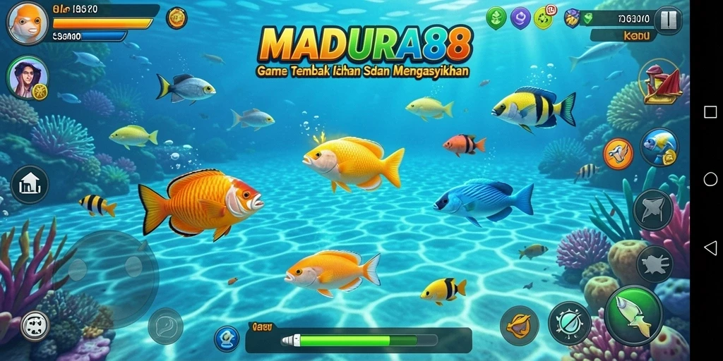 Screenshot menunjukkan gameplay seru Tembak Ikan di MADURA88.
