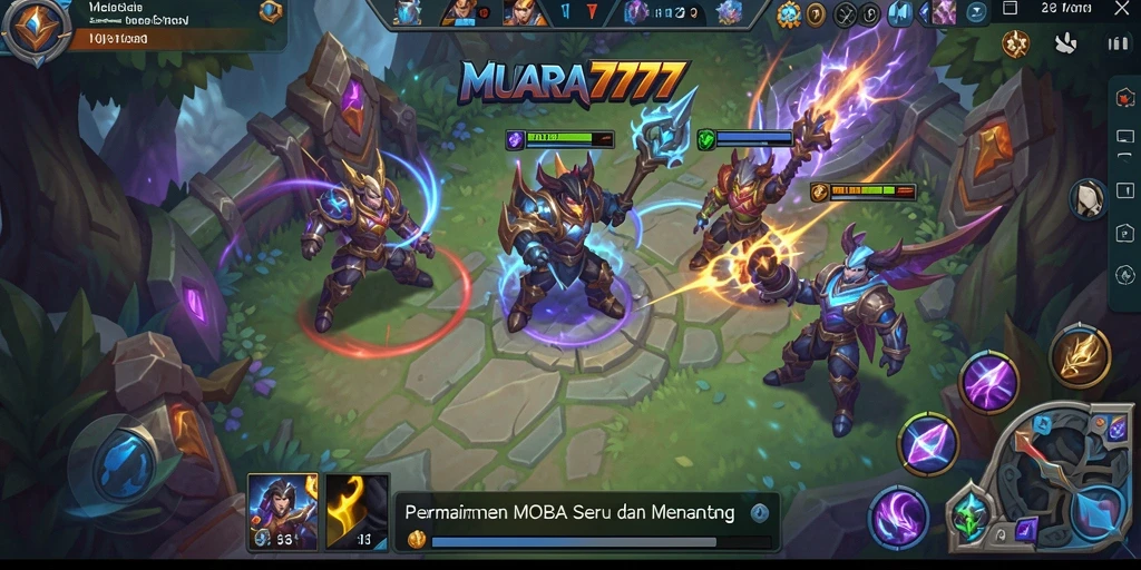 Tampilan seru gameplay MOBA di MUARA777 dengan aksi intens.
