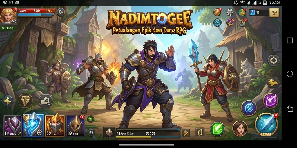 Tangkapan layar menunjukkan aksi seru dalam permainan RPG NADIMTOGEL.