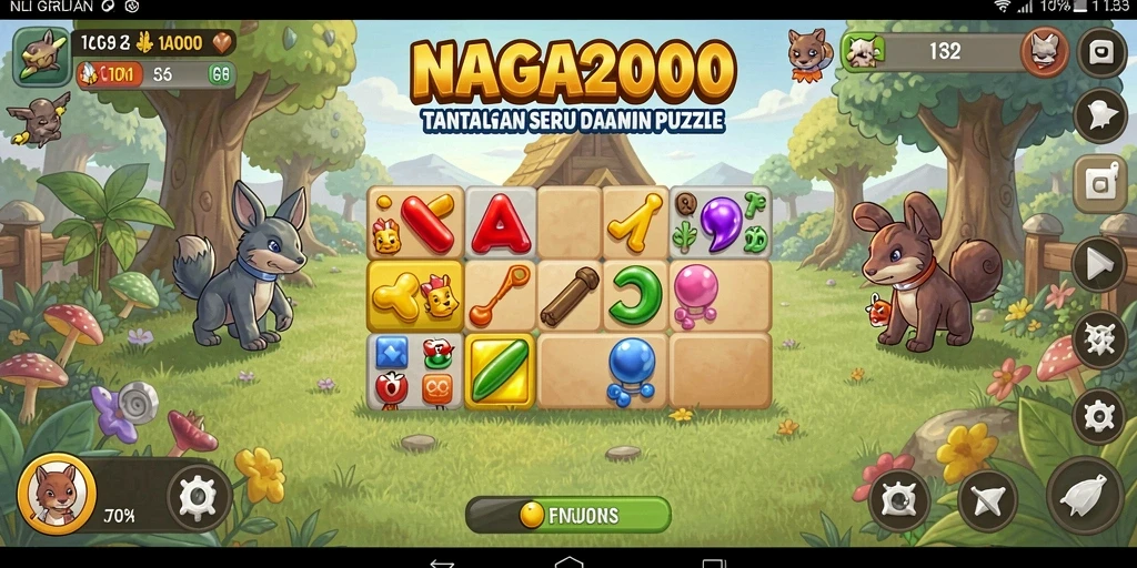 Screenshot utama NAGA2000 menampilkan gameplay Puzzle yang seru dan menantang.