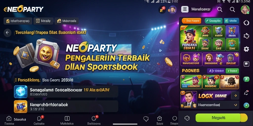 Tampilan antarmuka pengguna NEOPARTY yang menarik dan interaktif.