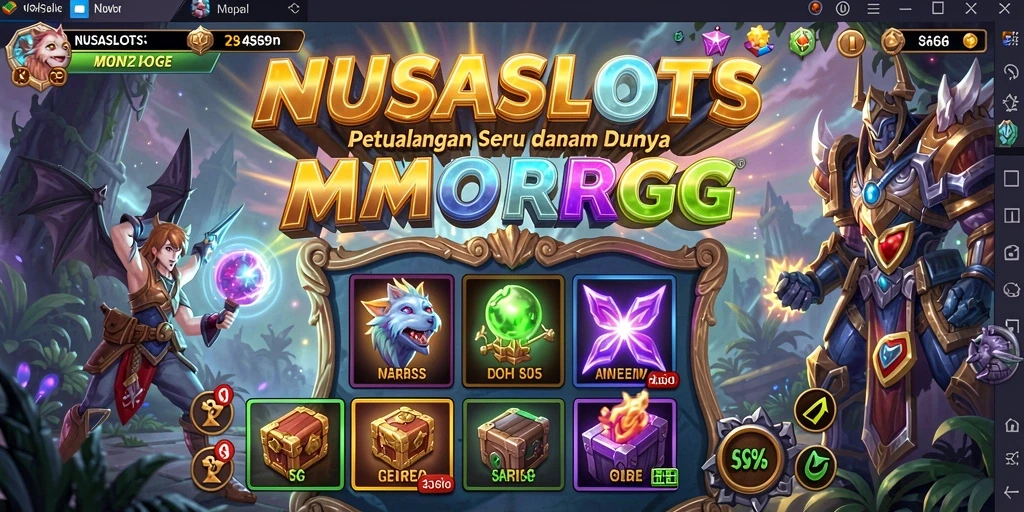 Screenshot gameplay NUSASLOTS yang menunjukkan aksi seru dalam MMORPG.