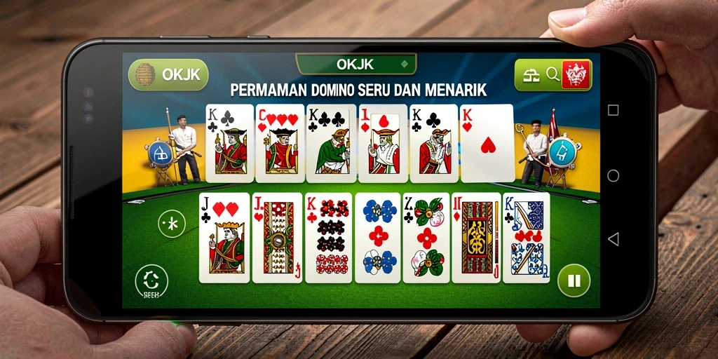 Screenshot gameplay OKJK menampilkan aksi seru permainan Domino.