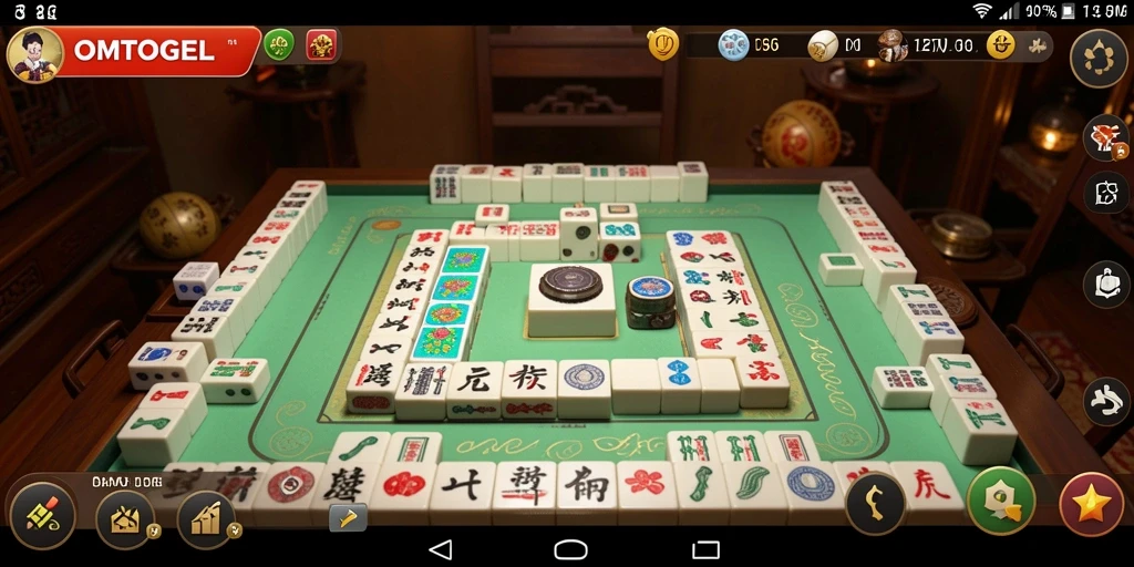 Screenshot gameplay OMTOGEL menampilkan tantangan Mahjong yang menarik.
