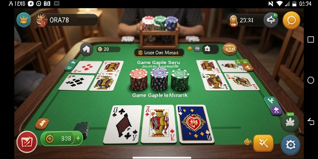 Tampilan gameplay seru ORA78 dengan suasana Gaple.