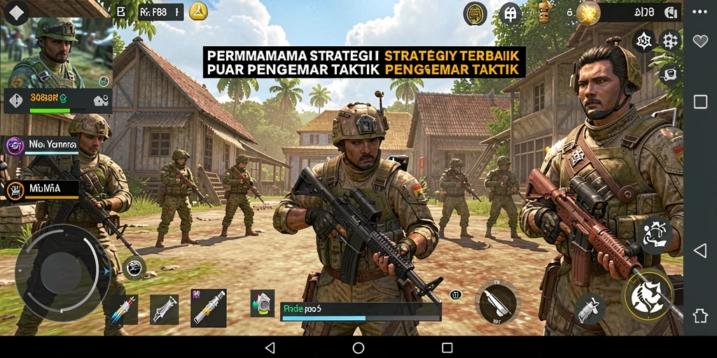 Tangkapan layar utama RP8 menampilkan aksi pertempuran strategis yang intens.