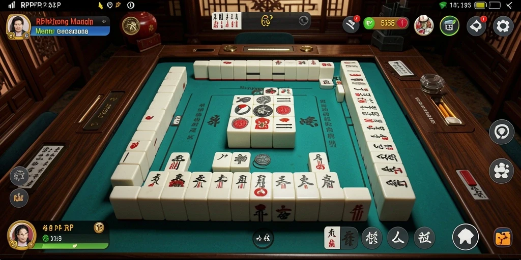 Tampilan gameplay menarik dari RPRPRP yang menonjolkan grafis Mahjong.