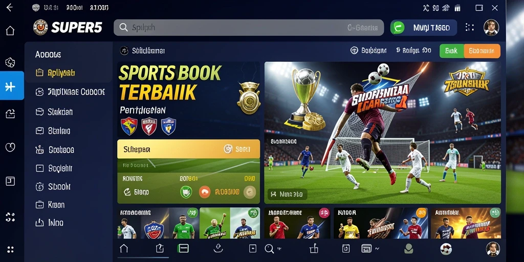 Tangkapan layar SUPER5 yang menunjukkan aksi taruhan olahraga.