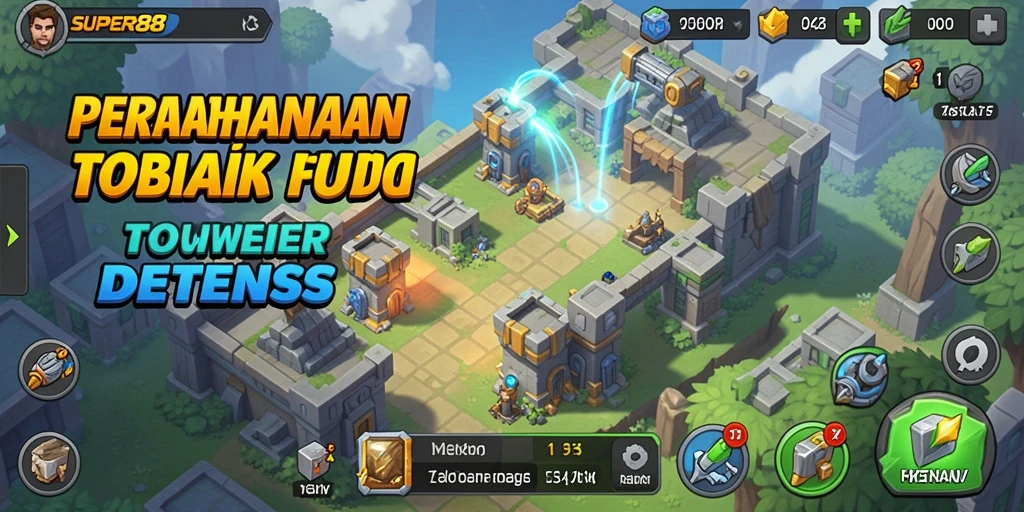 Tampilan permainan <strong>SUPER88</strong> yang menegangkan dalam pertarungan Tower Defense.